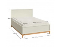 Manželská posteľ s roštom Vendy 140 W-17 - kašmír krémová / dub