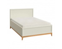 Manželská posteľ s roštom Vendy 140 W-17 - kašmír krémová / dub