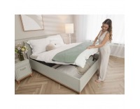 Manželská posteľ s roštom Vendy 140 W-17 - kašmír krémová / dub