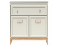 Dvojdverová komoda so zásuvkou Vendy W-19 - kašmír krémová / dub