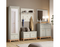 Zrkadlo na stenu Vendy W-21 - kasmír krémová / dub