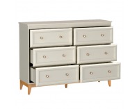 Zásuvková komoda Vendy W-3 - kašmír krémová / dub