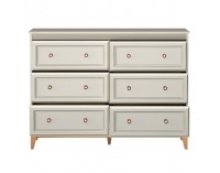 Zásuvková komoda Vendy W-3 - kašmír krémová / dub