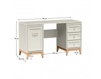 Písací stolík Vendy W-14 - kašmír krémová / dub