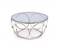 Okrúhly konferenčný stolík Venus - dymová / strieborná