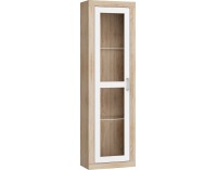 Vitrína Verin VRN-08 - sonoma svetlá / biely lesk