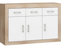 Komoda Verin VRN-10 - sonoma svetlá / biely lesk