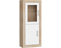 Regál Verin VRN-16 - sonoma svetlá / biely lesk