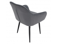 Jedálenské kreslo Verio - sivá (Velvet) / čierna