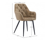 Jedálenské kreslo Verio New - béžová (Velvet) / čierna