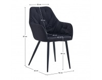 Jedálenské kreslo Verio New - čierna (Velvet) / čierna