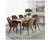 Jedálenské kreslo Verio New - hnedá (Velvet) / čierna