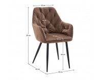 Jedálenské kreslo Verio New - hnedá (Velvet) / čierna