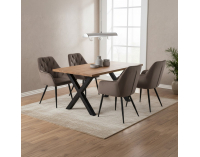Jedálenské kreslo Verio New - hnedá (Velvet) / čierna