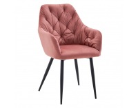 Jedálenské kreslo Verio New - tmavoružová (Velvet) / čierna
