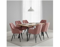 Jedálenské kreslo Verio New - tmavoružová (Velvet) / čierna