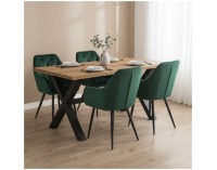 Jedálenské kreslo Verio New - tmavozelená (Velvet) / čierna