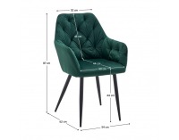 Jedálenské kreslo Verio New - tmavozelená (Velvet) / čierna
