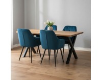 Jedálenské kreslo Verio New - tyrkysová (Velvet) / čierna