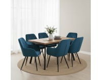 Jedálenské kreslo Verio New - tyrkysová (Velvet) / čierna