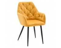 Jedálenské kreslo Verio New - žltá (Velvet) / čierna