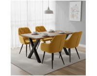 Jedálenské kreslo Verio New - žltá (Velvet) / čierna