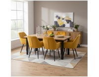 Jedálenské kreslo Verio New - žltá (Velvet) / čierna