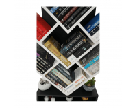 Regál Vevey - biela / čierna