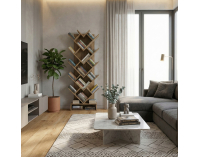 Regál Vevey - hnedosivý dub