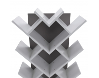 Regál Vevey - sivá / biela