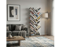 Regál Vevey - sivá / biela