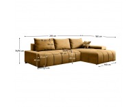 Rohová sedačka s rozkladom Vezan Roh L/P - horčicová