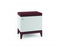 Nočný stolík Via VI-SZN - biely mat / mahagón vysoký lesk