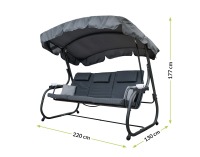 Záhradná hojdačka Victoria - antracit / sivá