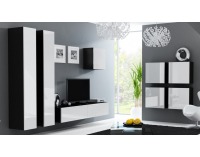 Obývacia izba Vigo - čierna / biely lesk