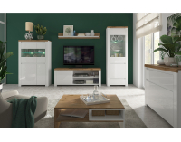 Obývacia izba Vilgo - biely lesk / dub wotan