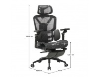 Kancelárske kreslo Vilmer - tmavosivá / čierna