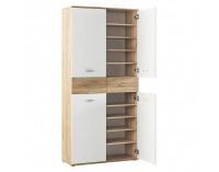 Botníková skriňa / regál Vilot - biela / dub artisan