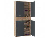 Botníková skriňa / regál Vilot - grafit / dub wotan