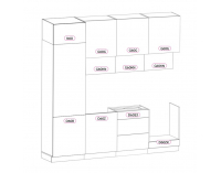 Kuchynská linka Vinetu 240 - sivá / dub artisan