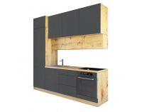 Kuchynská linka Vinetu 240 - sivá / dub artisan