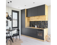 Kuchynská linka Vinetu 240 - sivá / dub artisan