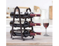 Stojan na víno Vinote - čierna / prírodná