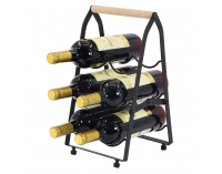 Stojan na víno Vinote - čierna / prírodná