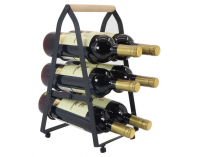 Stojan na víno Vinote - čierna / prírodná