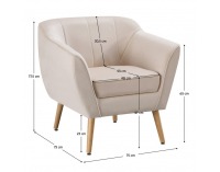 Dizajnové kreslo Vioda - béžová (Velvet) / prírodná