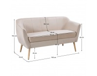 Dvojsedačka Vioda - béžová (Velvet) / prírodná