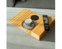 Drevená podložka na sedačku Vise - prírodná / čierna