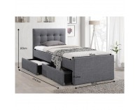 Čalúnená jednolôžková posteľ s roštom Viska 90 90x200 cm - sivá