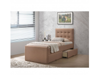Čalúnená jednolôžková posteľ s roštom Viska New 90x200 cm - svetlohnedá